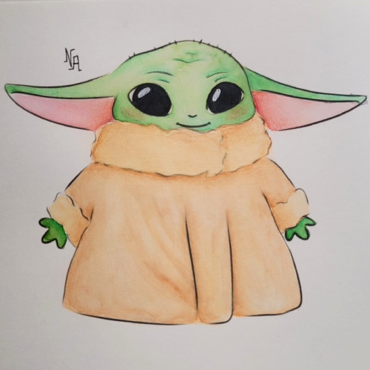 grogu baby yoda mandalorian fanart